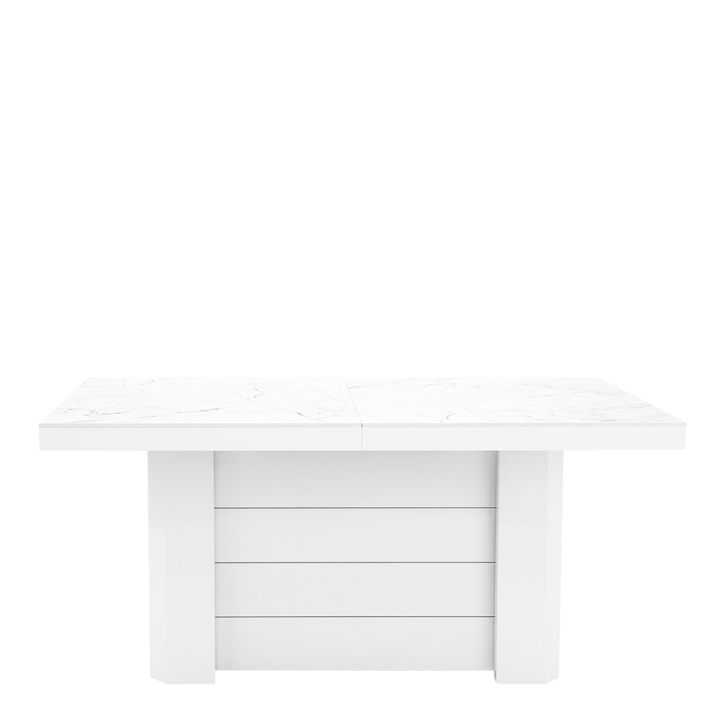 Stół KOLOS biały na podstawie kolumny.