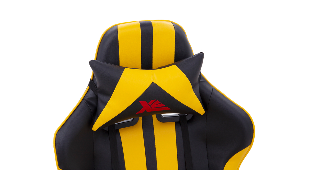 Fotel gamingowy z podnóżkiem RANKED żółty
