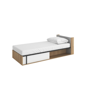 Łóżko z materacem i pojemnikiem 90 cm prawe IMOLA