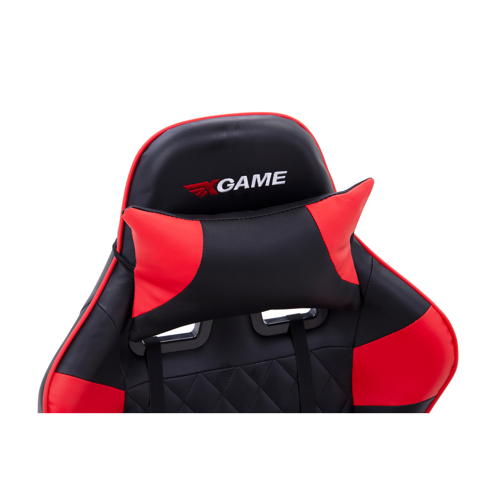 Fotel gamingowy z podnóżkiem CAMREN czerwony