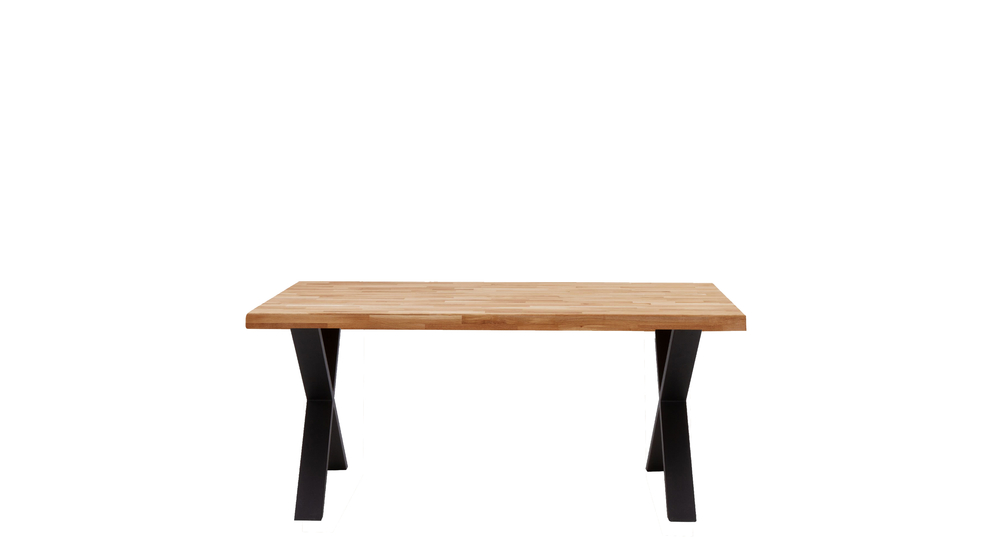 Stół industrialny z drewnianym blatem IRIS 160x100 cm