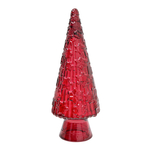 Dekoracja świąteczna szklana CHOINKA czerwona 34 cm