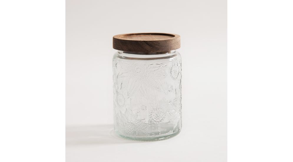 Pojemnik szklany z akacjową pokrywką 700 ml