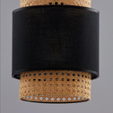 Lampa wisząca rattanowa czarna BOHO 20 cm