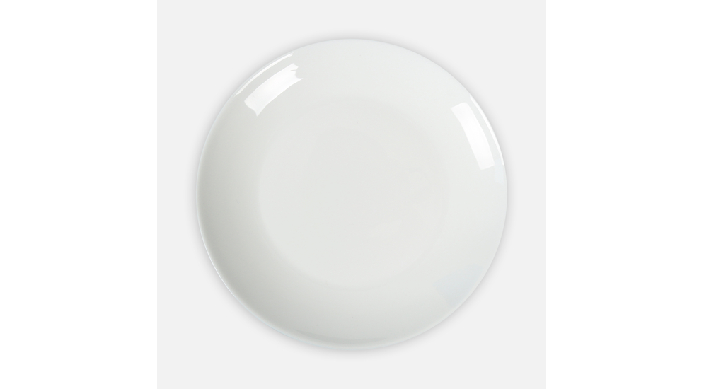 Talerz obiadowy biały ZURIA 26,6 cm ze szkła opalowego.