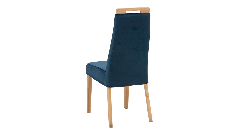 Krzesło tapicerowane ciemnoniebieskie IMPI buk honey
