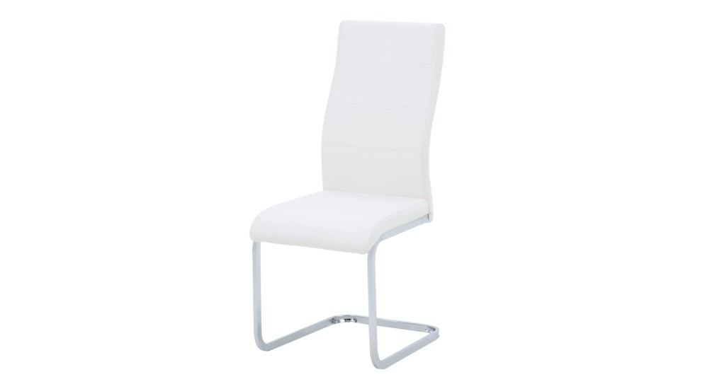 Krzesło na płozie białe ekoskóra ATUT PS