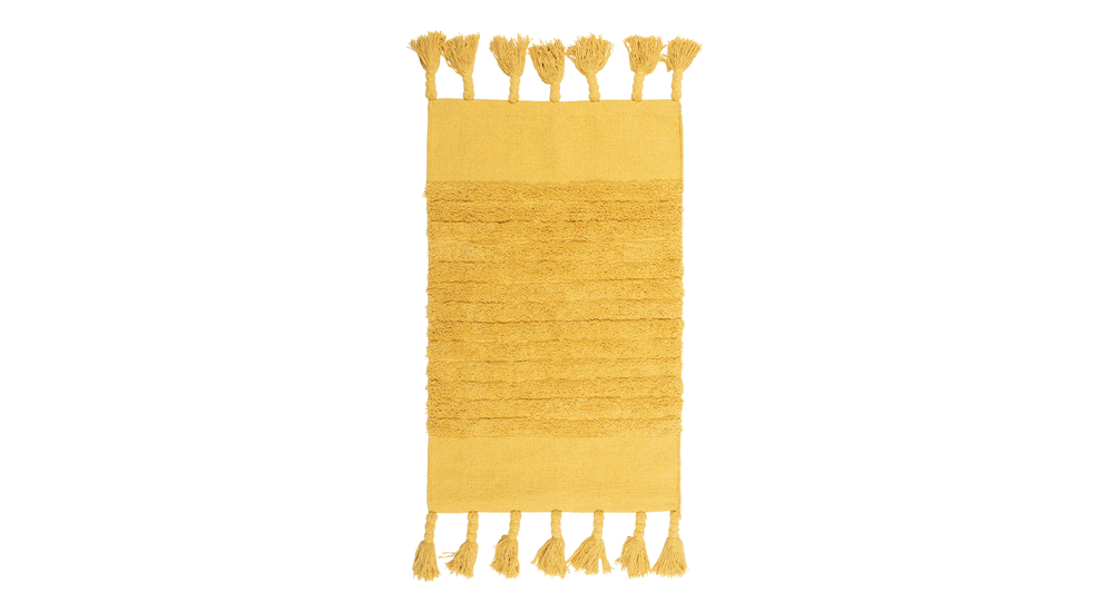Dywan bawełniany z frędzlami żółty BOHO 120x160 cm