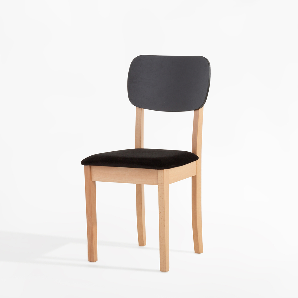 Krzesło drewniane czarne o minimalistycznym stylu