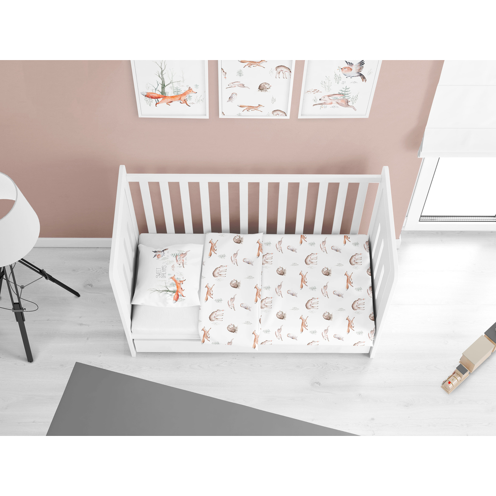 Pościel do łóżeczka dla niemowląt ZWIERZĘTA LEŚNE 90x120 cm