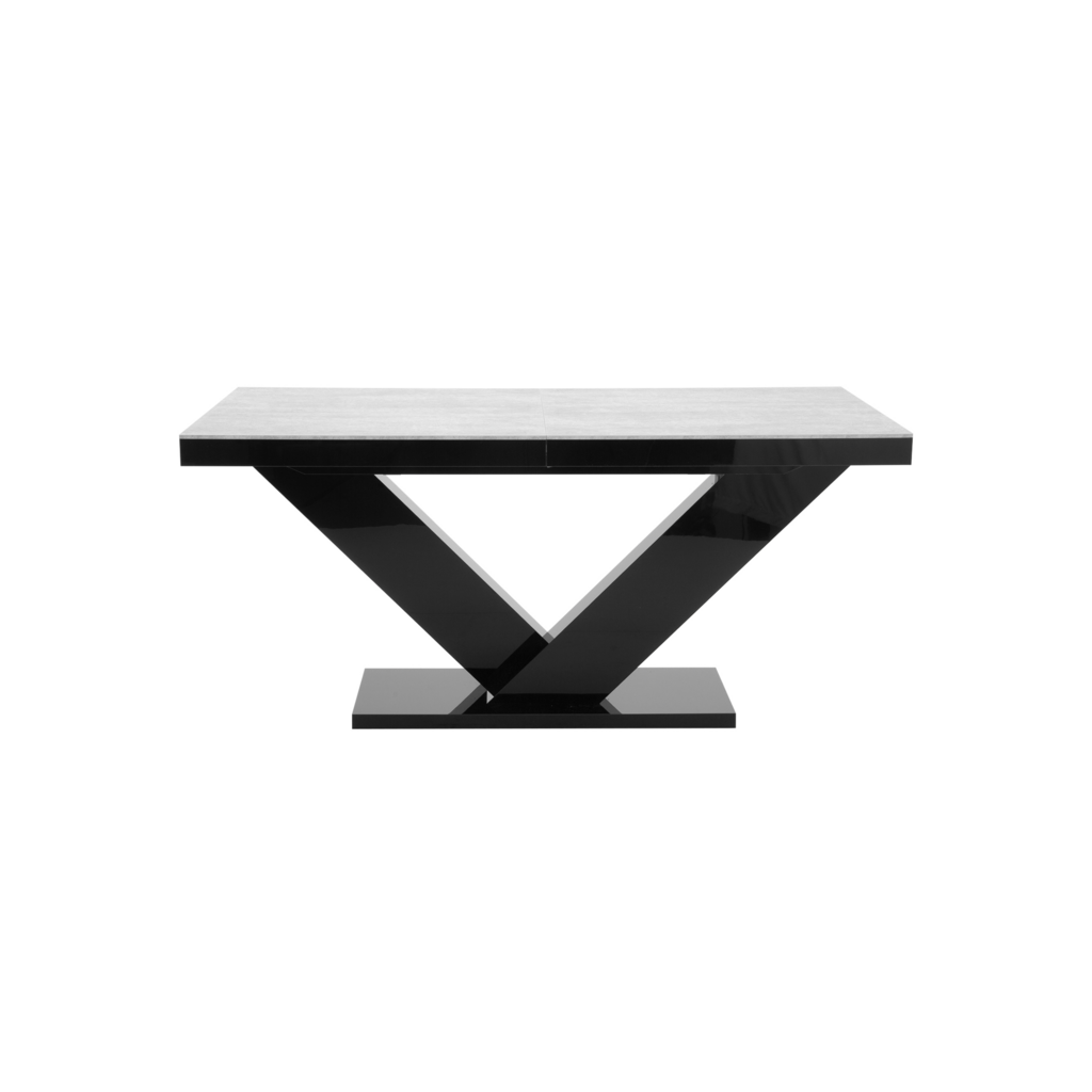 Stół rozkładany VICTORIA czarny / nadruk szary kamień mat