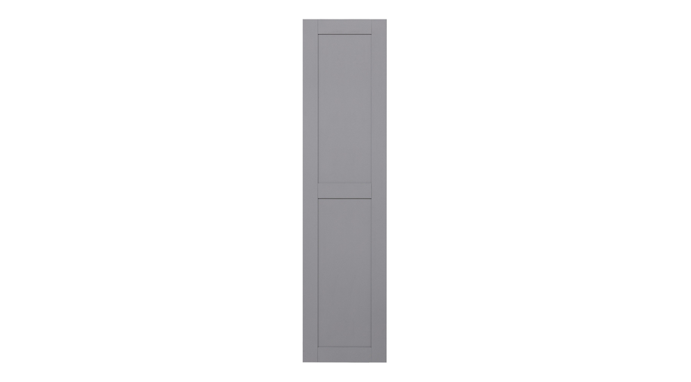 Szary front drzwi CAMILLA do szaf ADBOX to doskonały wybór. Jego design z prostą ramką sprawia, że dobrze prezentuje się jako wykończenie dla nowoczesnych wnętrz.