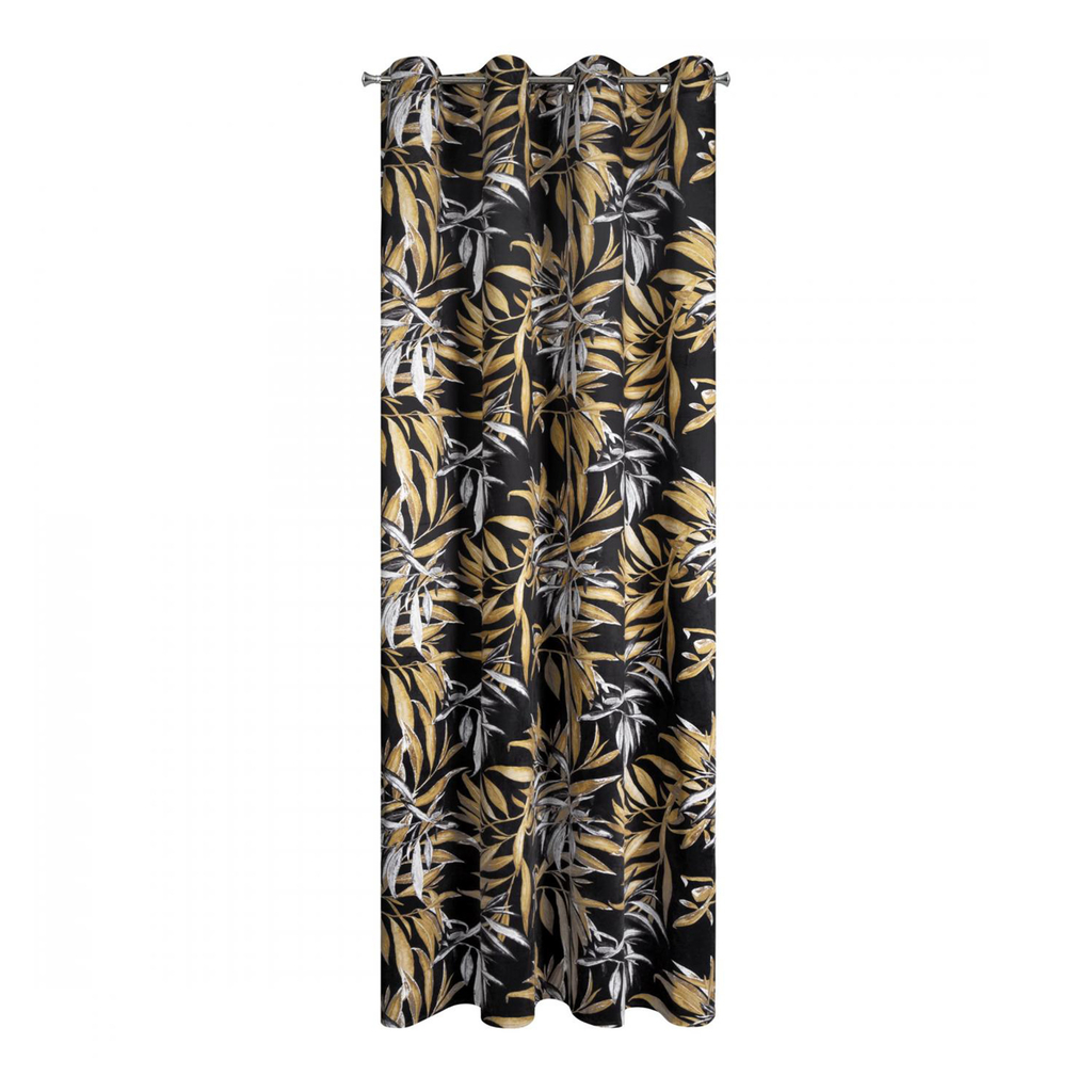 Zasłona welurowa czarno-beżowa Pierre Cardin ZOJA 140x250 cm