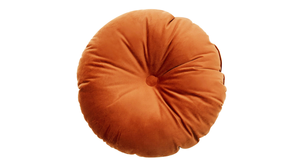 Poduszka okrągła welurowa pomarańczowa CIRCLET 40 cm
