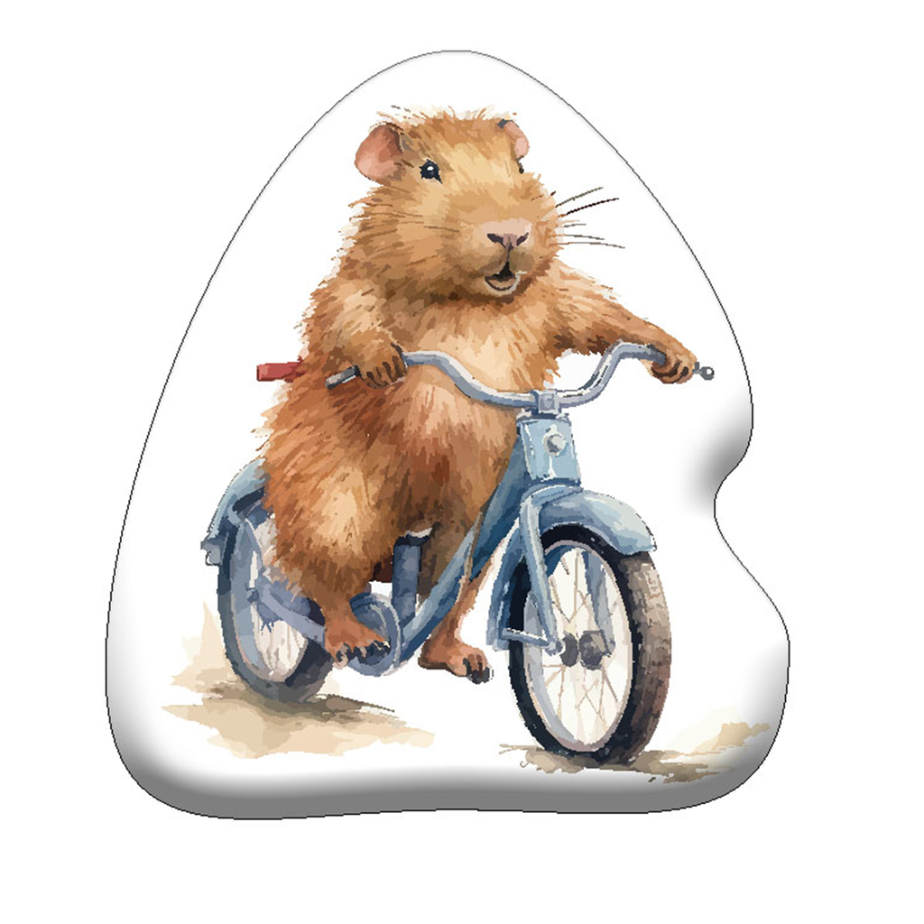 Poduszka dla dziecka z kapibarą na rowerze