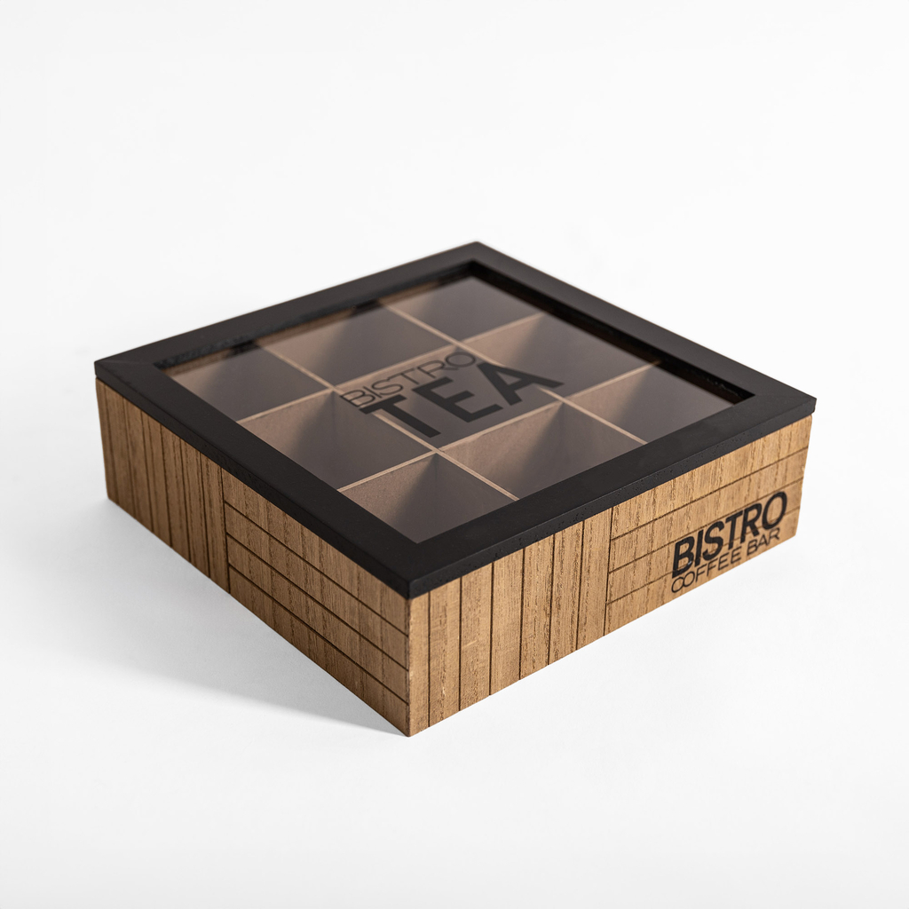 Brązowe pudełko na herbatę w stylu loft