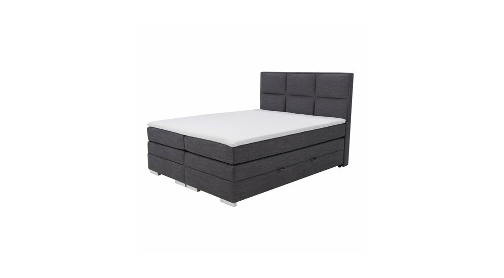 Łóżko kontynentalne szare FLORENCE NEW 160x200 cm