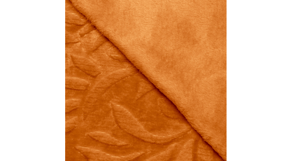Koc z motywem roślinnym pomarańczowy MILO 130x160 cm