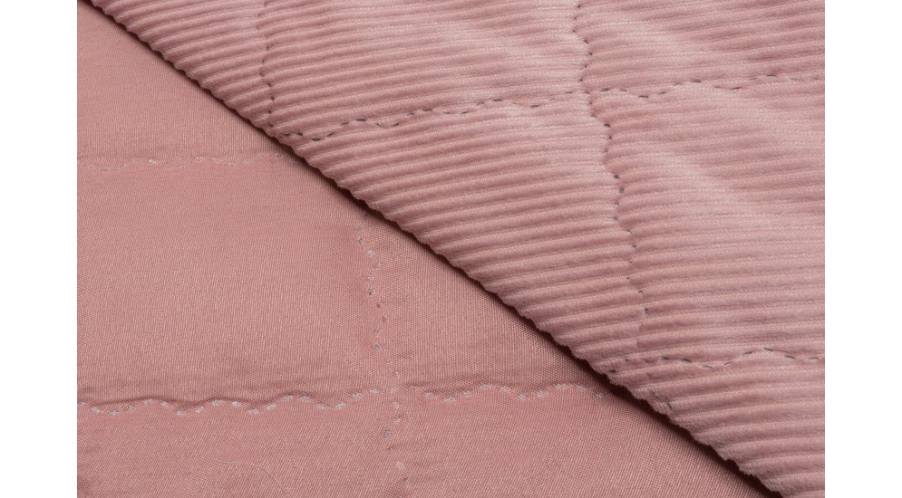 Narzuta sztruksowa różowa TIMON 180x200 cm