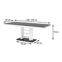 Stół rozkładany LINOSA LUX biały / nadruk efekt rdzy mat