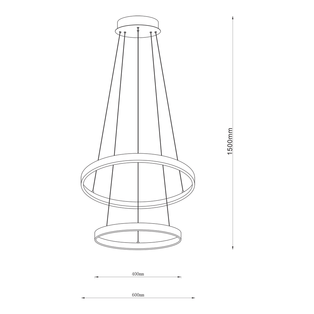 2-pierścieniowa lampa BRENO z powodzeniem rozjaśni przestrzeń oraz doda Twojemu salonowi nowoczesnego charakteru.