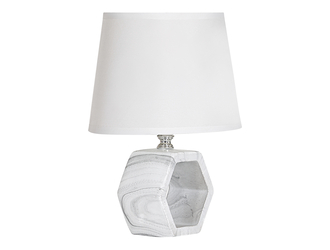 Lampa stołowa z abażurem biało-czarna 25 cm