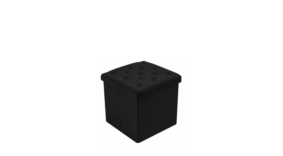 Puf kwadratowy składany czarny 38x38 cm