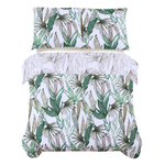 Komplet pościeli w palmy biało-zielony LAGOS 160x200 cm