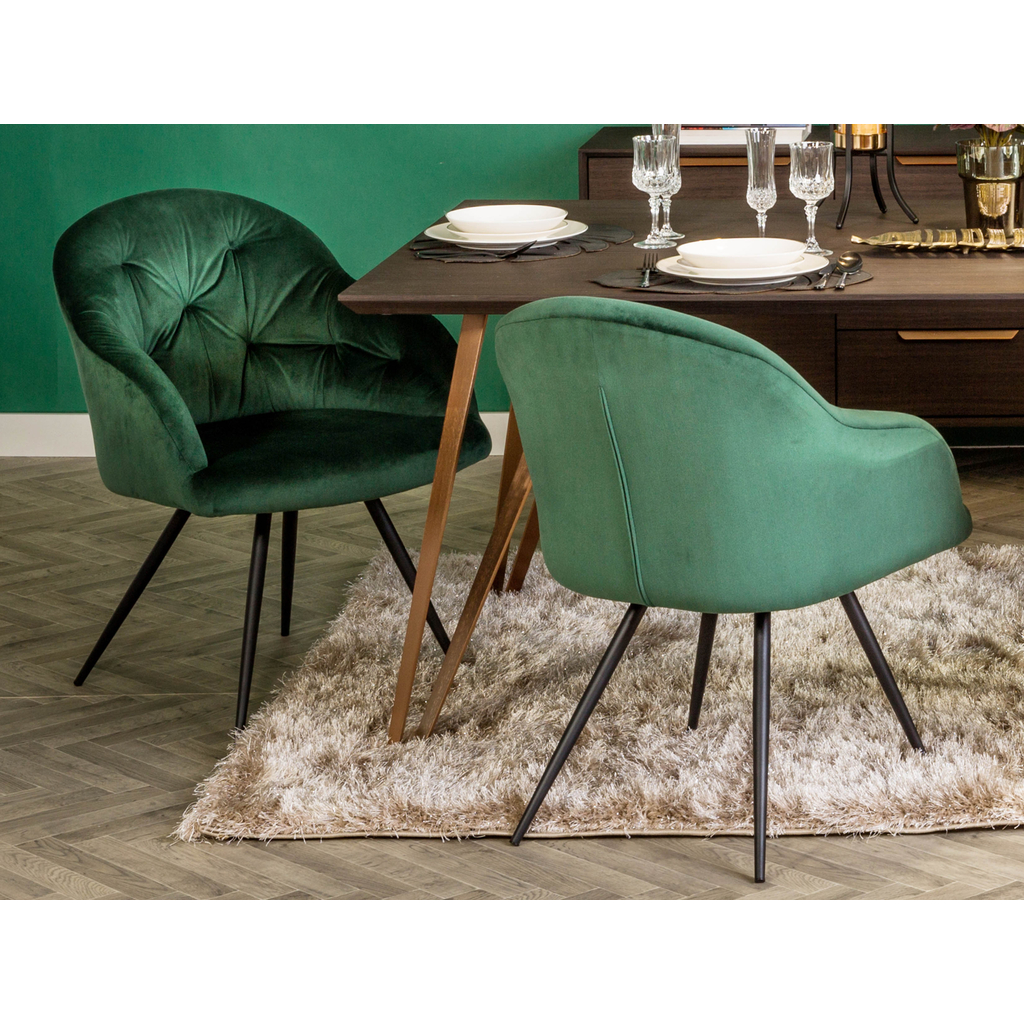 Krzesło tapicerowane zielone LUNNO
