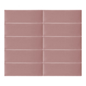 Komplet 10 paneli tapicerowanych FIBI PROSTOKĄT 45x15, różowy