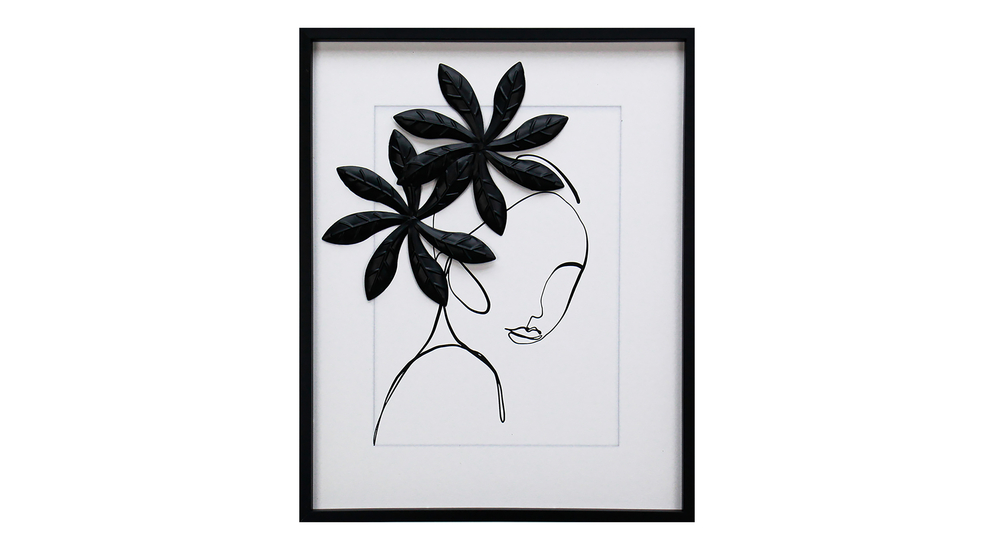 Obraz kobieta z kwiatem 40x50 cm.