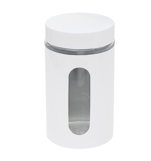 Pojemnik słoik szklany z metalową pokrywką biały JORIS 0,9 l