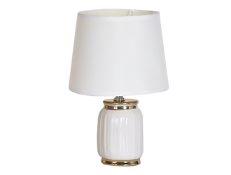 Lampa stołowa glamour biało-złota 26,5 cm