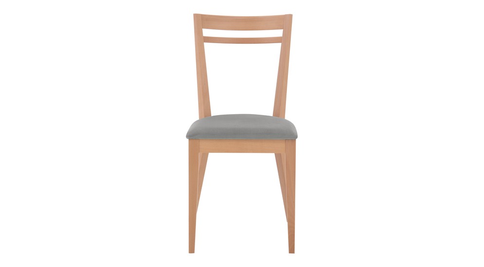 Krzesło drewniane z szarym siedziskiem ERIN