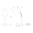 Lampa biurkowa regulowane ramię szara 30 cm