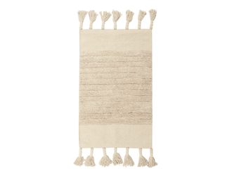 Dywanik bawełniany z frędzlami kremowy BOHO 70x140 cm