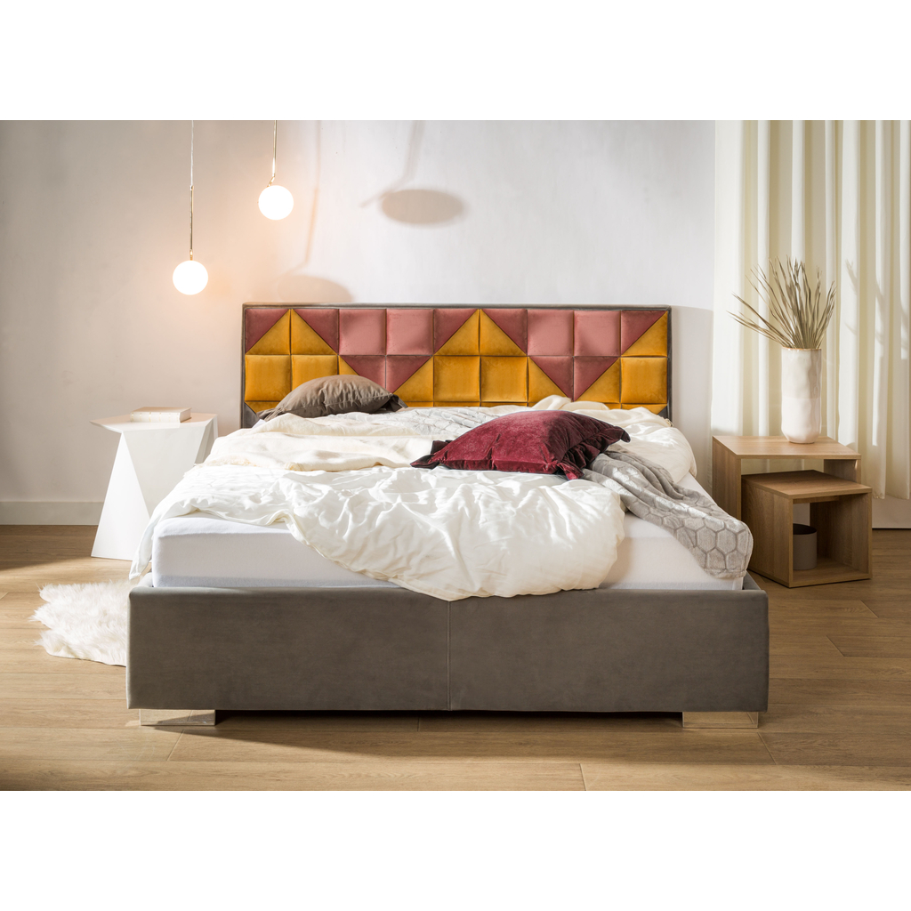 Rama łóżka ze stelażem FIBI FULL GR. 5 160x200, platynowy