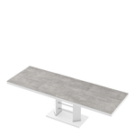 Stół rozkładany LINOSA LUX biały / nadruk szary kamień mat