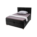 Łóżko kontynentalne czarne MARGO 120x200 cm