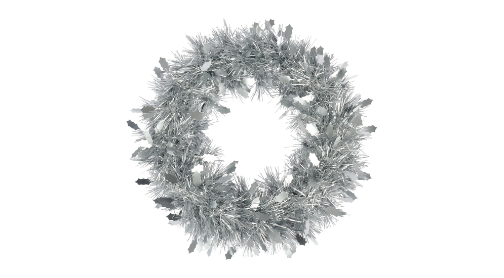 Wianek bożonarodzeniowy srebrny 35 cm