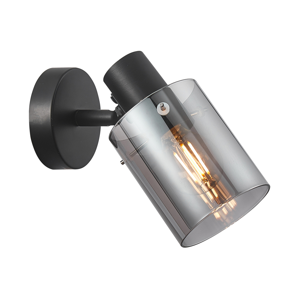 Kinkiet/spot SARDO posiada oprawę przeznaczoną dla pojedynczej żarówki LED typu E14 o mocy maksymalnej 40W.