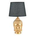 Lampa stołowa z abażurem złoto-czarna budda 30 cm