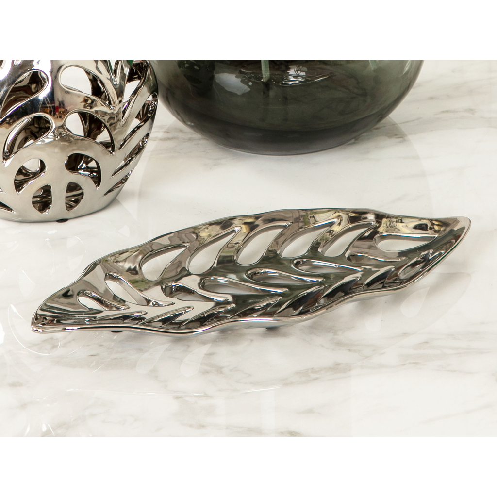 Patera dekoracyjna srebrna ażurowa 35,5 cm