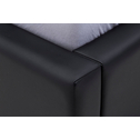 Łóżko tapicerowane czarną ekoskórą DELIA 160x200 cm