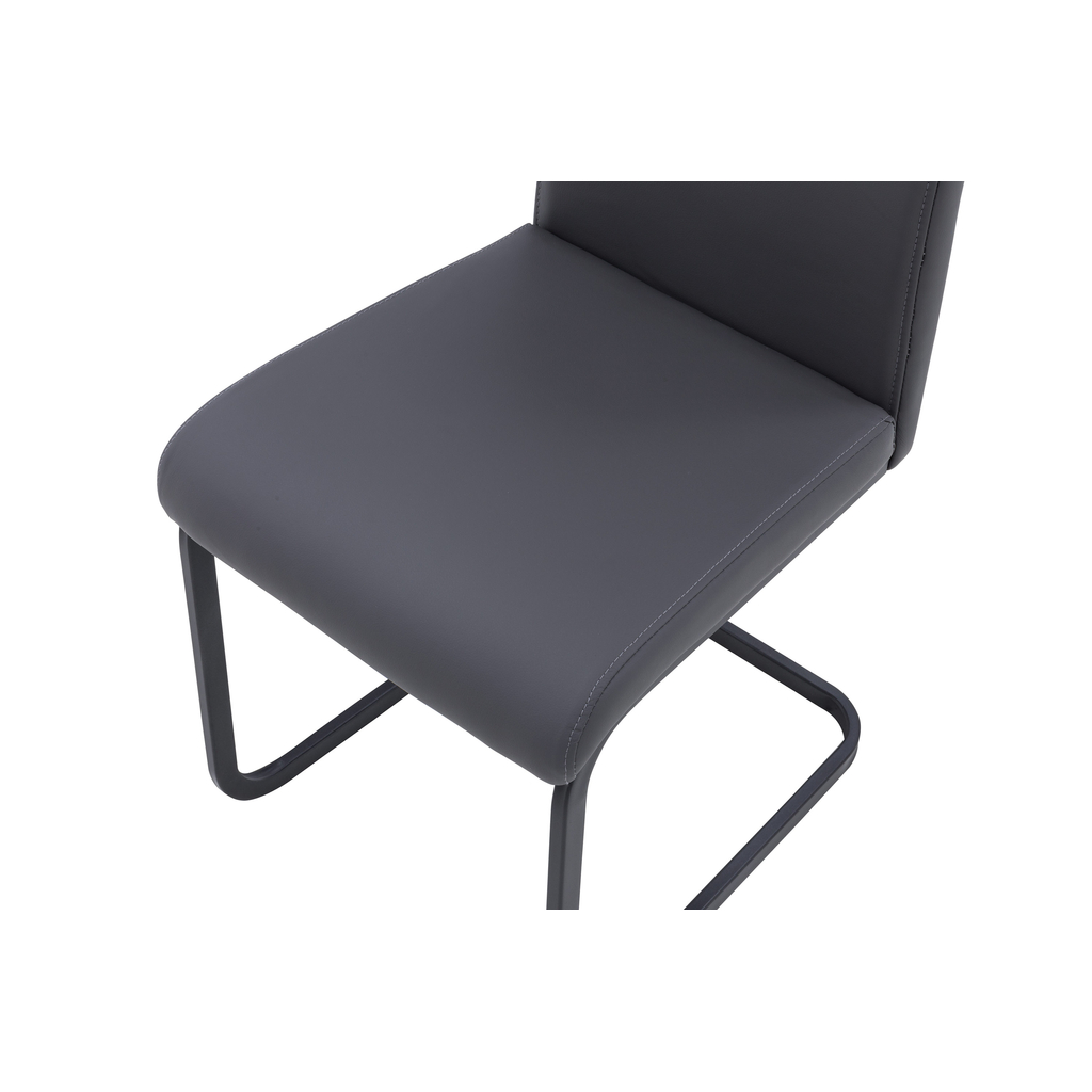 Krzesło szare na płozie z ekoskóry AMI