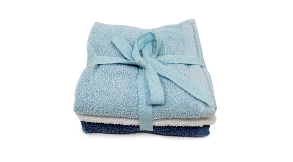 Komplet 3 ręczników 30x30 cm niebieski