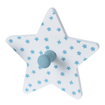 Wieszak do pokoju dziecięcego biały w niebieskie gwiazdki STAR 11x12 cm