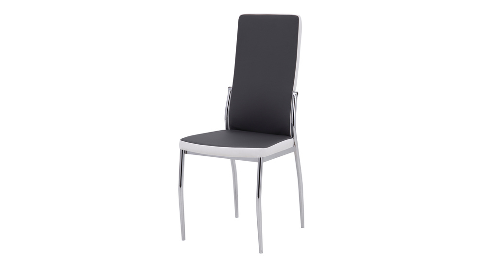 Krzesło ze skóry ekologicznej szare z białymi bokami CINDY
