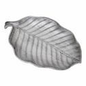 Patera dekoracyjna liść srebrna 28,5 cm