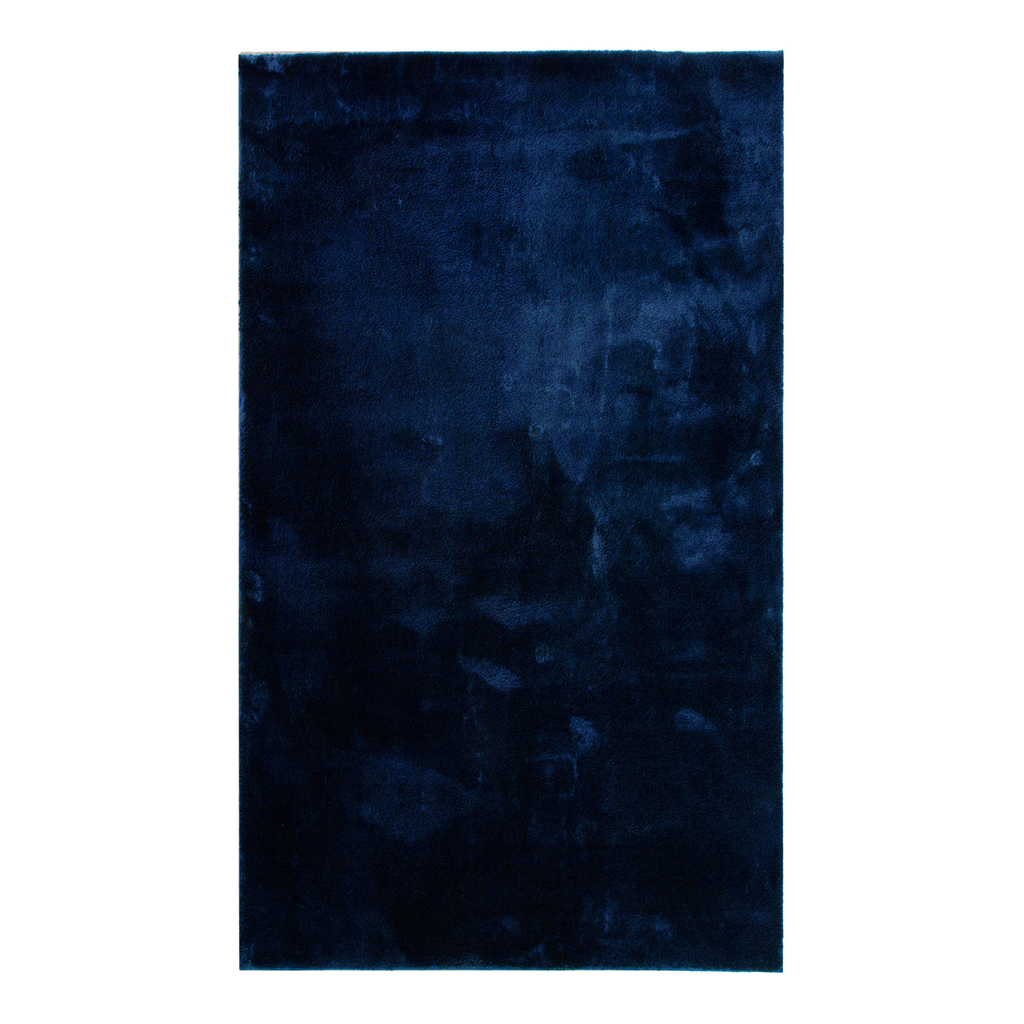 Dywanik ciemnoniebieski MILAN 60x100 cm wykonany z przędzy poliestrowej. 
